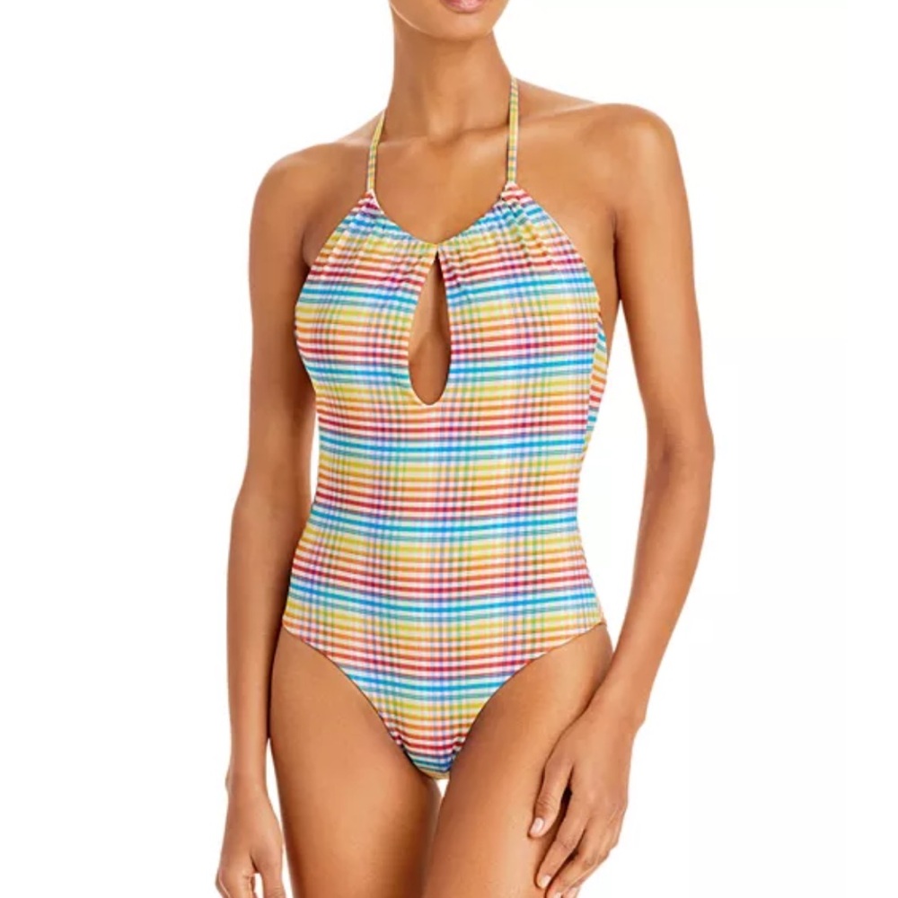 Onia | Eliza Multi Plaid One-Piece Swimsuit